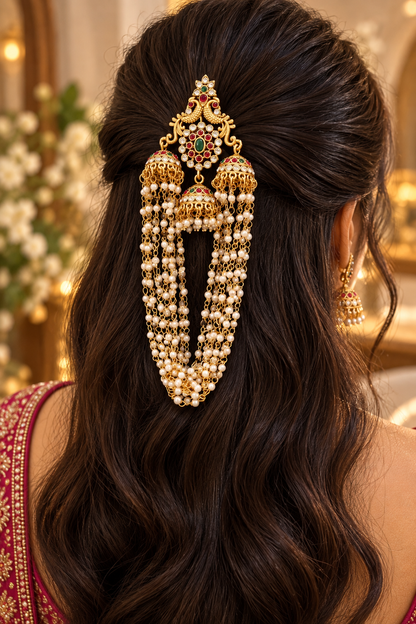 Traditional Pearl Detailed Hair Broach