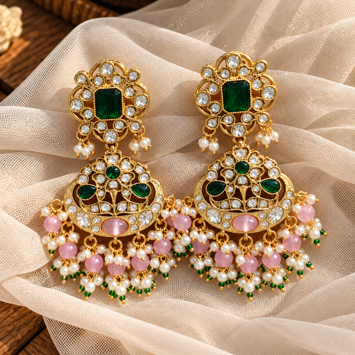 Seerat Premium Kundan Chaandbalis