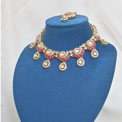Sharmin Meenawork Neckset with Earrings Teeka