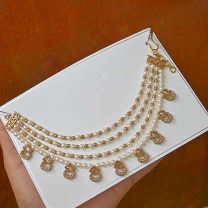 Antique Pearl Champagne Earchain