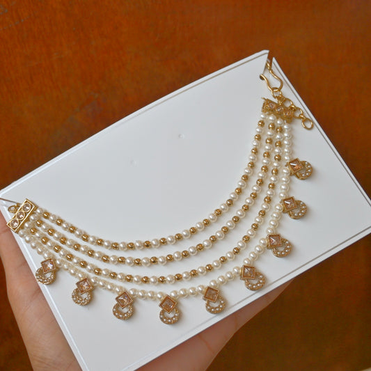 Antique Pearl Champagne Earchain