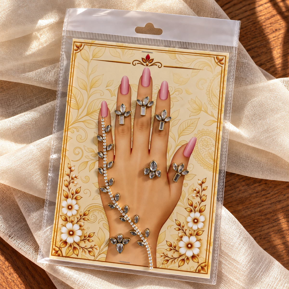 Kundan Mehendi Hand Sticker