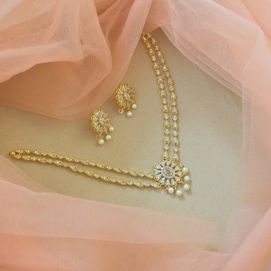 Priya Sleek AD Collar Jewellery Set