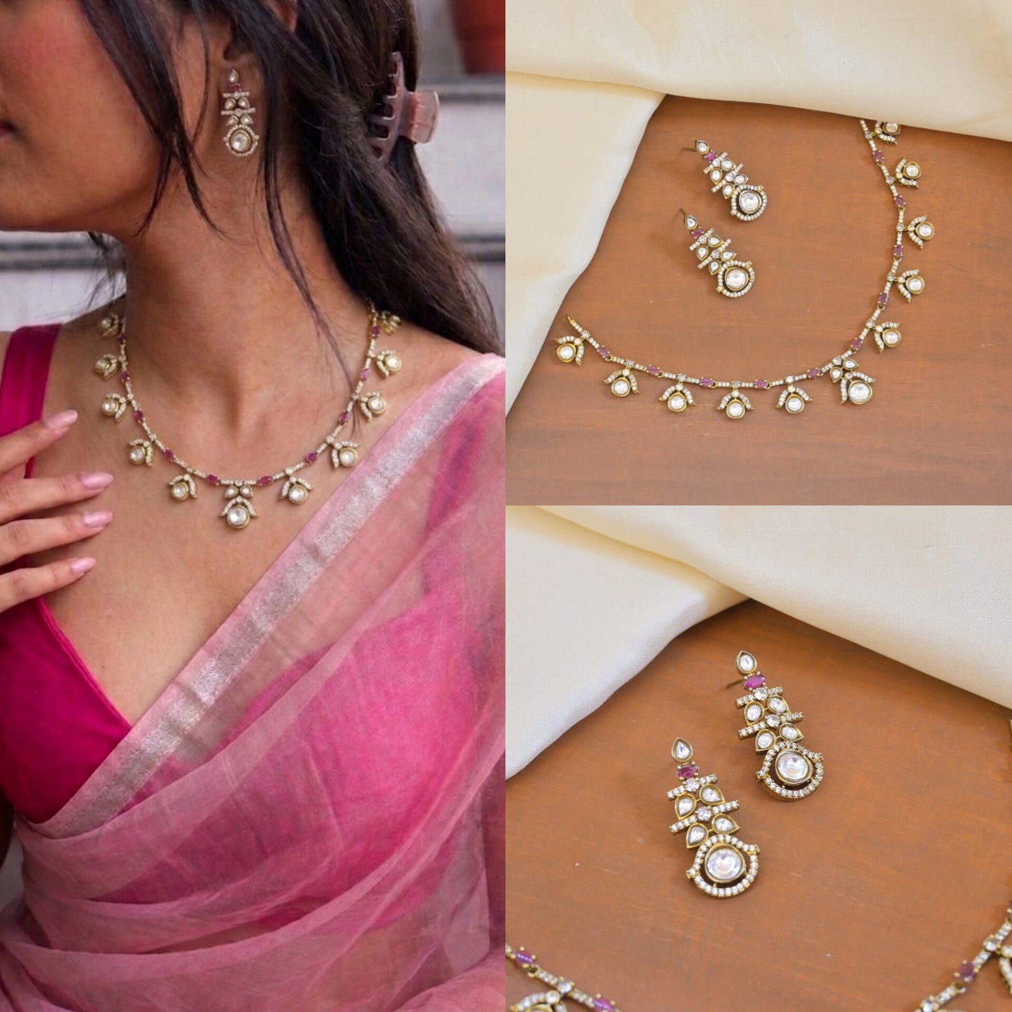 Anaita Sleek AD Polki Jewellery Set