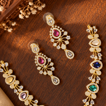 Akira Navratna AD Jewellery Set