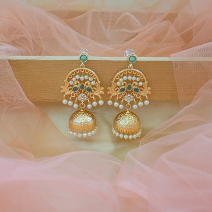 Chahat Golden Brass Jhumkas for Her