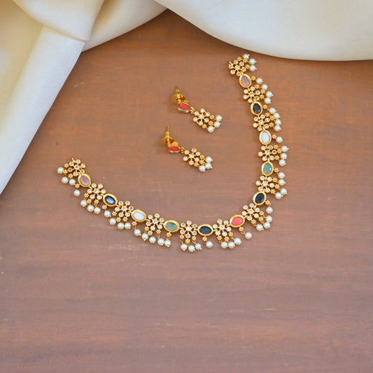 Sravya Gold Plated AD Neckpiece