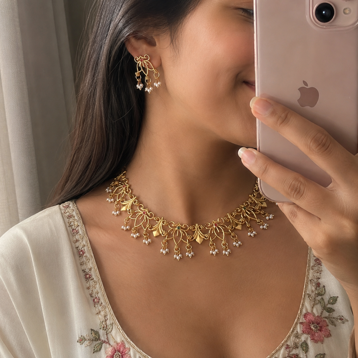 Sitara Lotus Stylish Jewellery Set