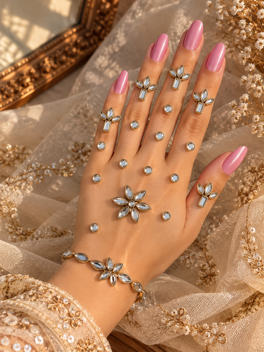 Kundan Mehendi Hand Sticker -2