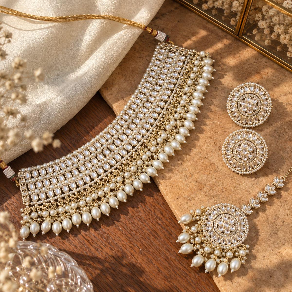 Aashi Light Gold Plated Choker Set