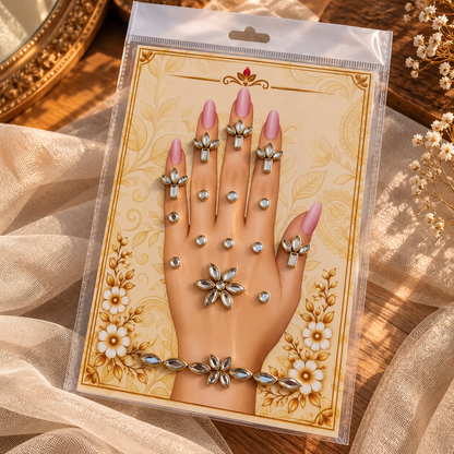 Kundan Mehendi Hand Sticker -2