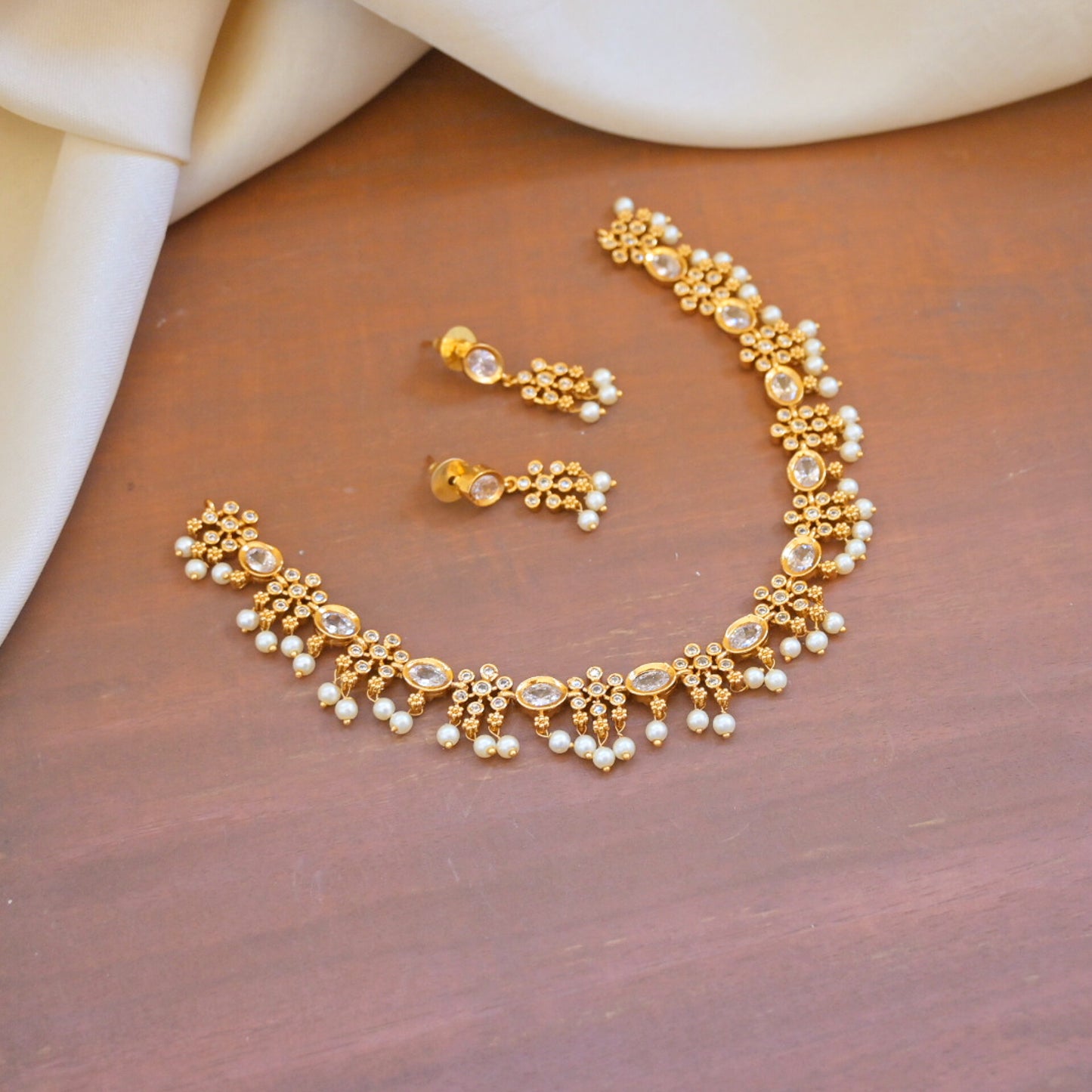 Sravya Gold Plated AD Neckpiece