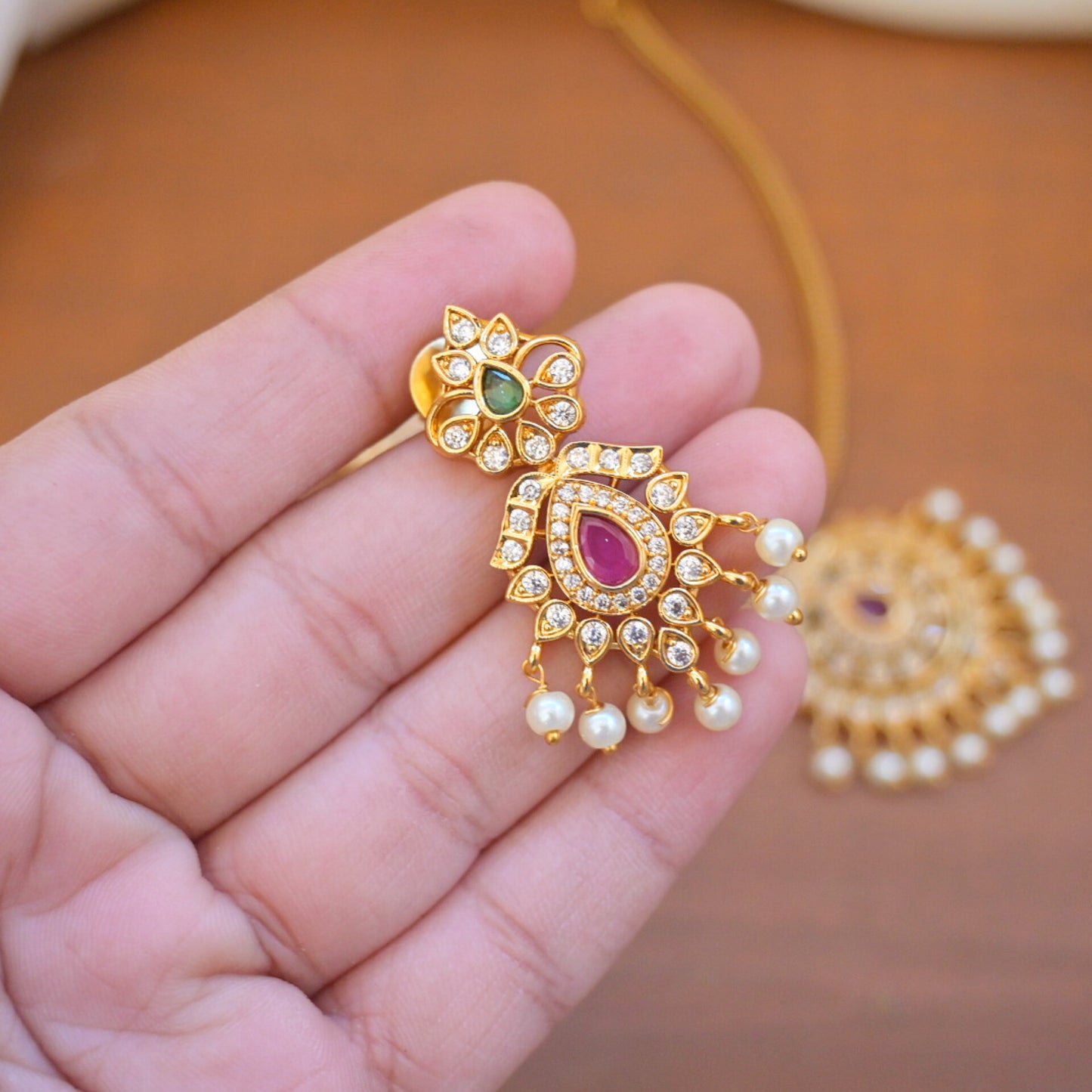 Sitara Gold Plated AD Pendant Set