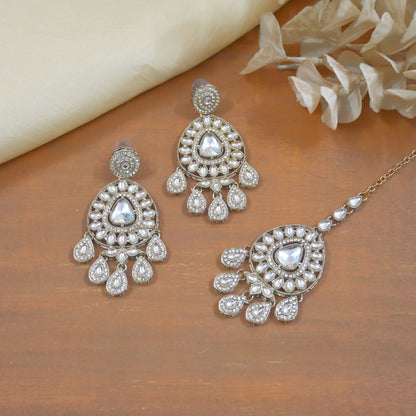 Amber Stylish Chandbalis Earrings Tikka