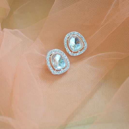Rose Gold Polki Style Studs