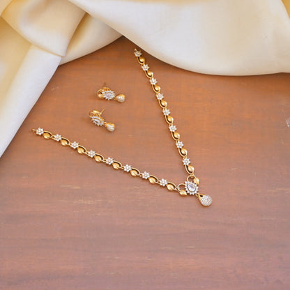 Manha Gold Plated AD Pendant Set