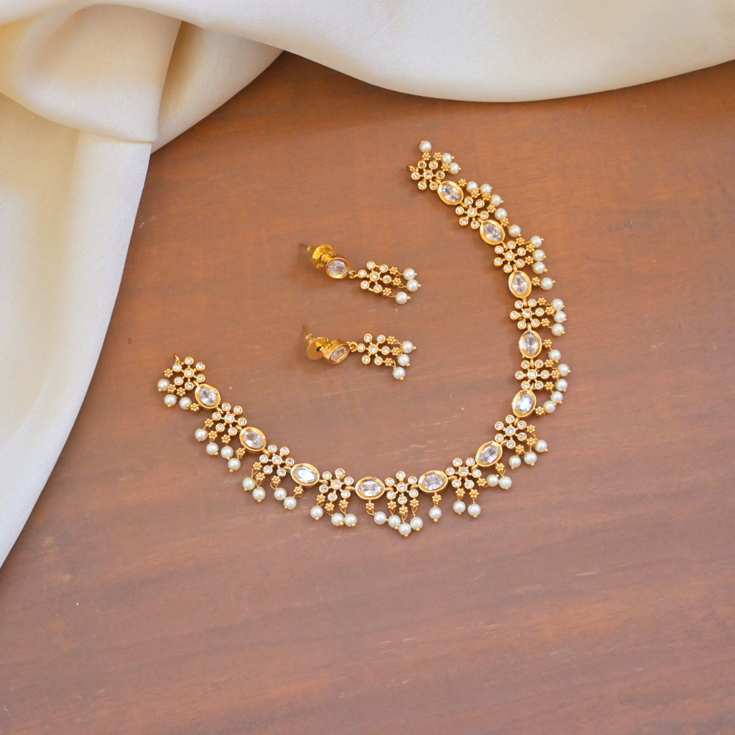 Sravya Gold Plated AD Neckpiece