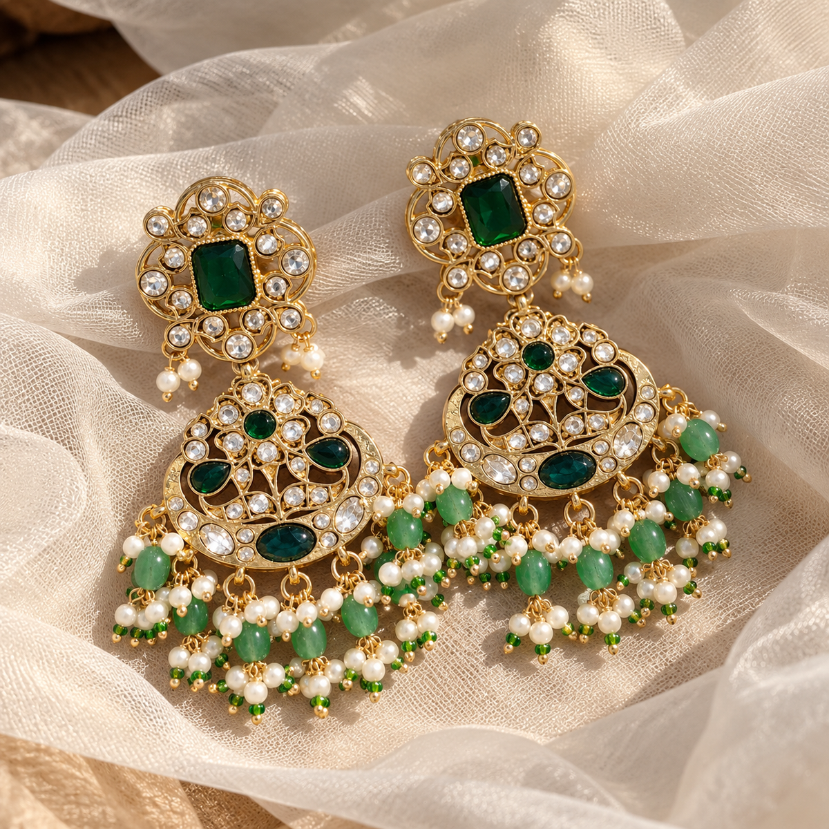 Seerat Premium Kundan Chaandbalis