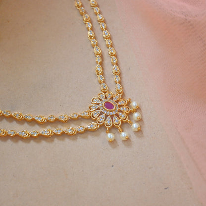 Priya Sleek AD Collar Jewellery Set