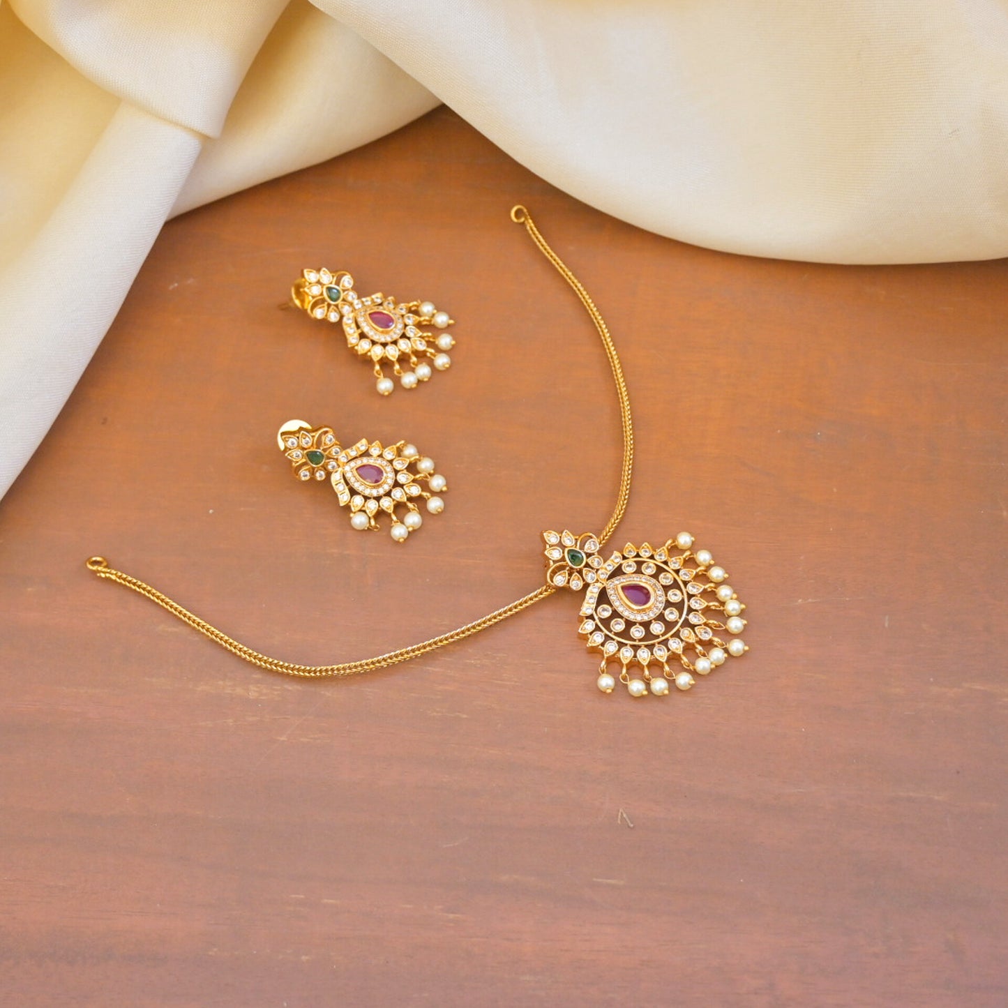 Sitara Gold Plated AD Pendant Set