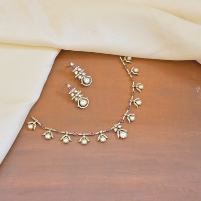 Anaita Sleek AD Polki Jewellery Set