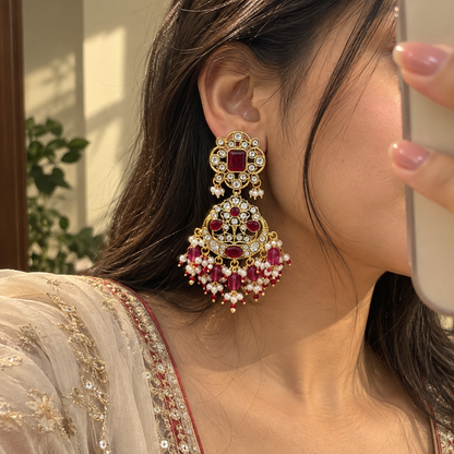 Seerat Premium Kundan Chaandbalis