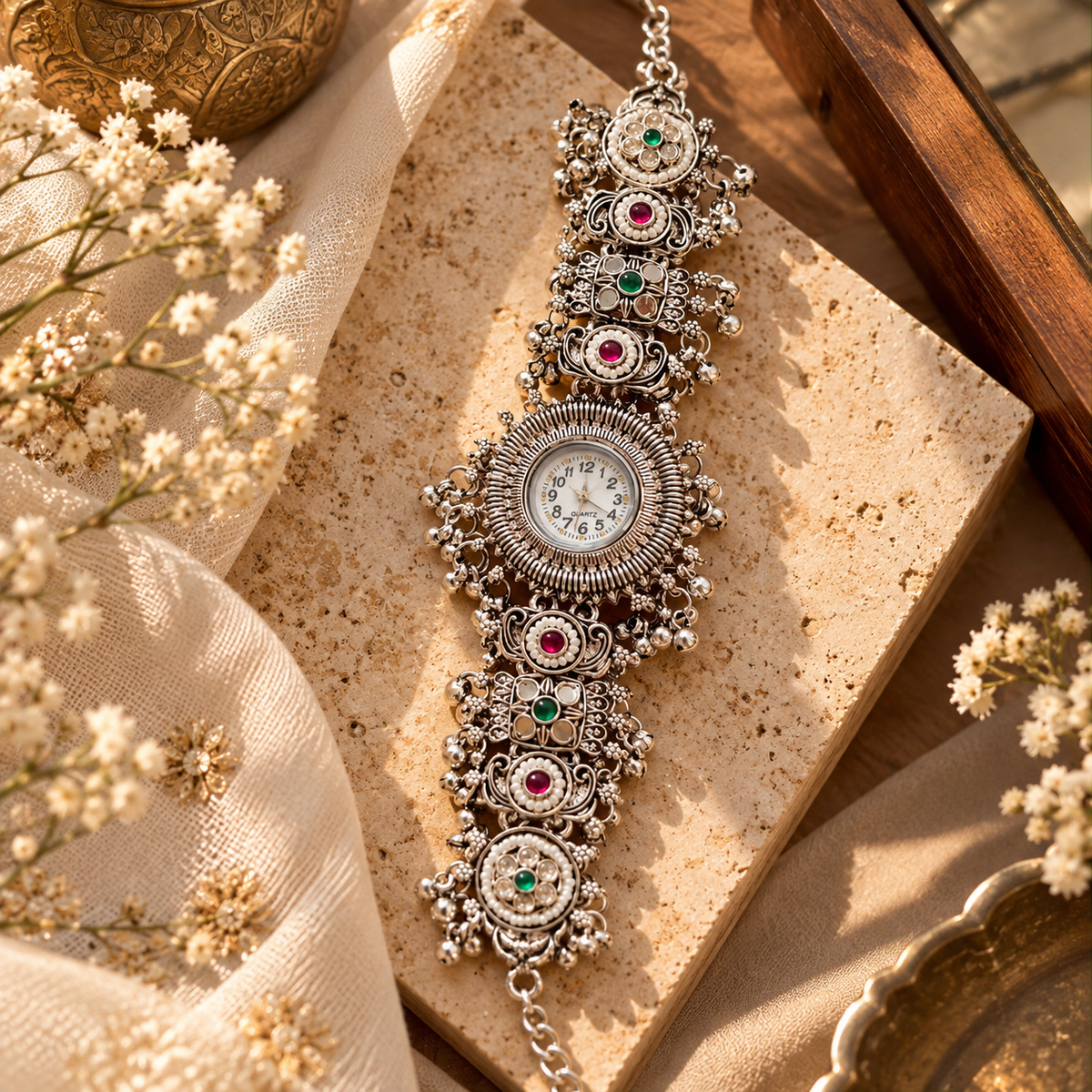 Oxidised Silver Heritage Watches for Her ( Navratri Special )